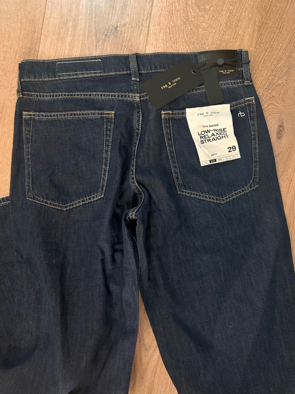 rag & bone Featherweight Saige Low Rise Full Length Relaxed Straight Leg Jeans - Picture 3 of 5